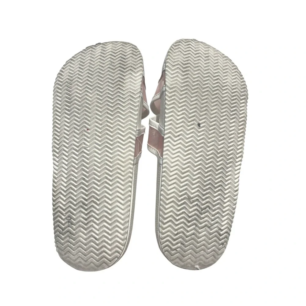 Janie and Jack Slide Sandals Kids Size 11 White Pink Flamingo Jelly Straps